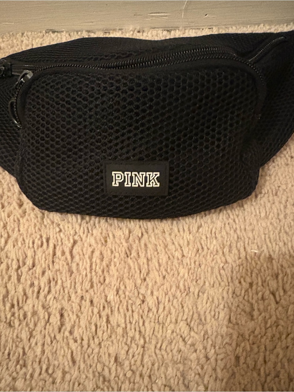 PINK Victoria's Secret Black Mesh Waist Bag -